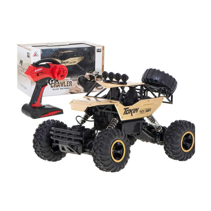 Samochód zdalnie sterowany na pilota RC Rock Crawler 1:12 4WD METAL złoty