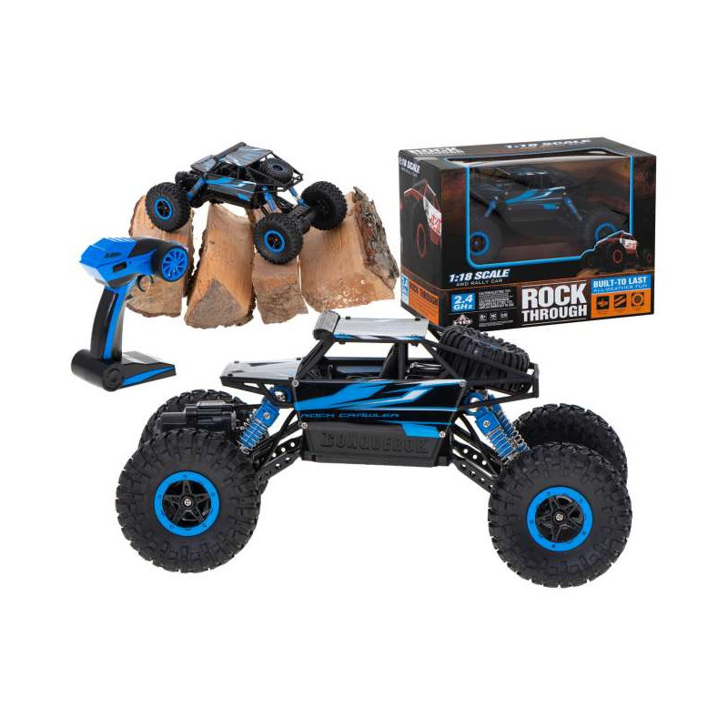 Samochód zdalnie sterowany na pilota RC Rock Crawler HB 2,4GHz 1:18 niebieski