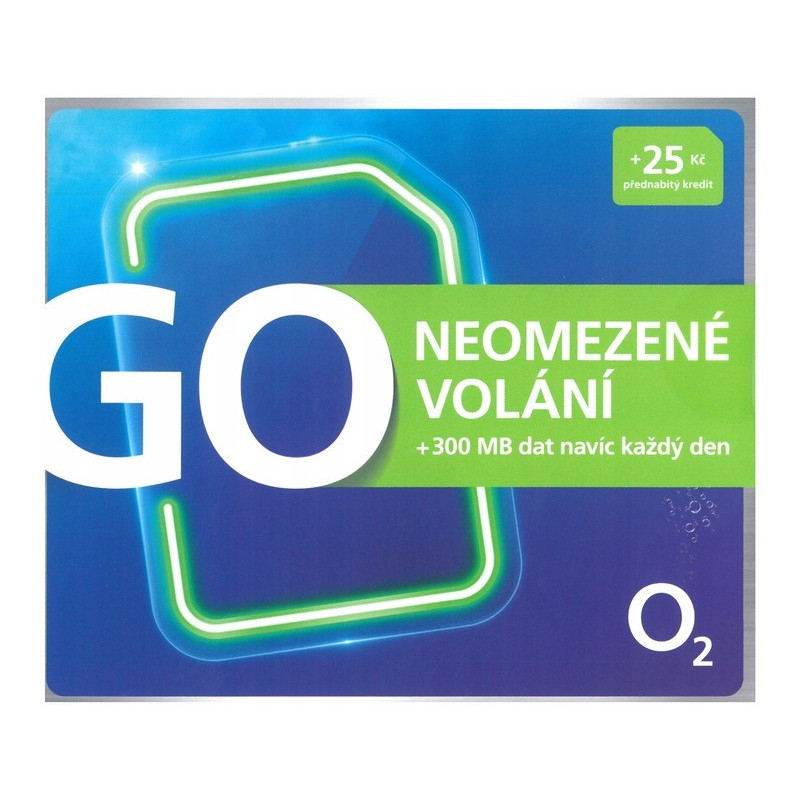 KARTA SIM CZESKA PREPAID O2 25 KC+300 MB NEOMEZENE