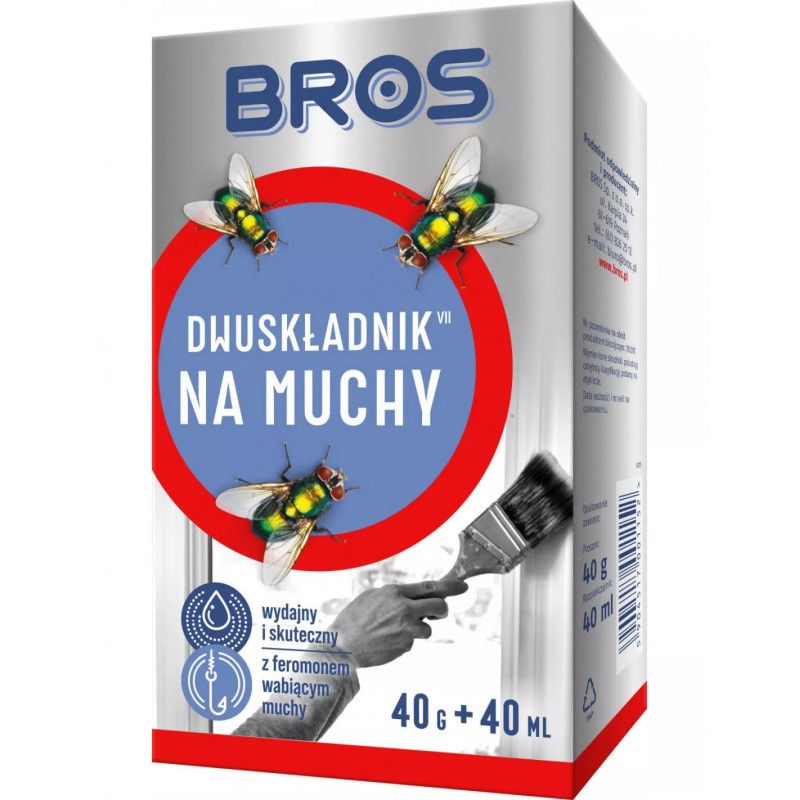 BROS Preparat dwuskładnikowy na muchy, 40 g + 40 ml zestaw