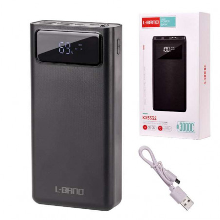 L-BRNO Power Bank 30000mAh with LED screen black