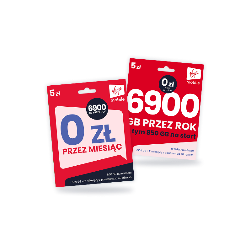 Starter Virgin Mobile – 150 GB internetu + pierwszy miesiąc gratis | 5G bez limitu Starter Virgin Mobile – 150 GB internetu + pierwszy miesiąc gratis | 5G bez limitu