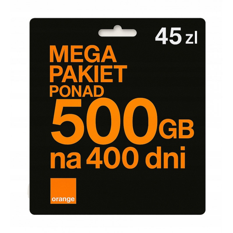 Karta SIM Orange 500 GB 4G LTE/5G - Internet Mobilny na 400 Dni