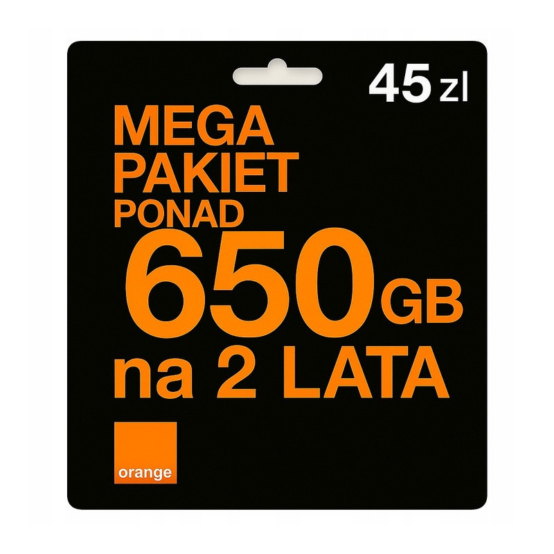 Karta SIM Internet Mobilny Na Kartę Orange 650 GB 4G LTE 5G na 2 Lata Karta SIM Internet Mobilny Na Kartę Orange 650 GB 4G LTE 5G na 2 Lata