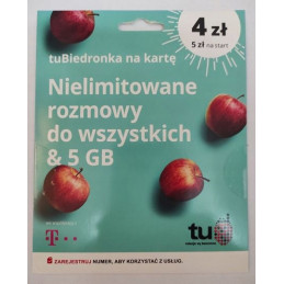 Starter TuBiedronka bez limitu rozmowy/sms za 19 PLN